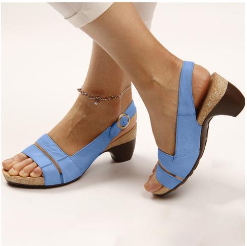 New Thick Soled One Piece Heel Women's Shoes Summer Thick Heel Platform Sandals - Dazpy