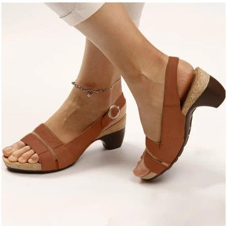 New Thick Soled One Piece Heel Women's Shoes Summer Thick Heel Platform Sandals - Dazpy