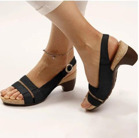 New Thick Soled One Piece Heel Women's Shoes Summer Thick Heel Platform Sandals - Dazpy