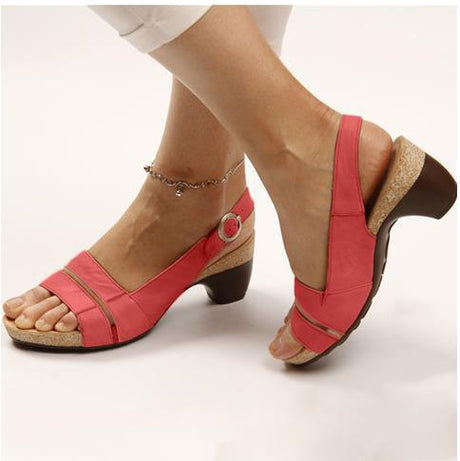 New Thick Soled One Piece Heel Women's Shoes Summer Thick Heel Platform Sandals - Dazpy