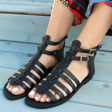 Student Women's Flat Hollow Sandals - Dazpy