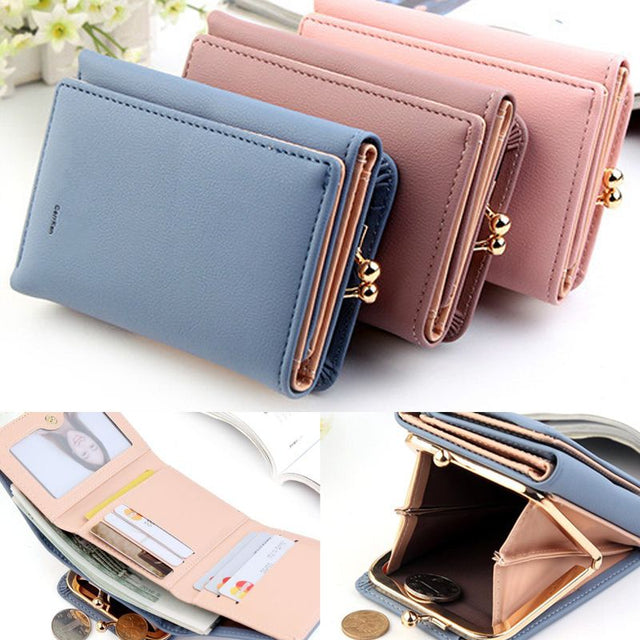 Folding PU Leather Female Coin Purse - Dazpy