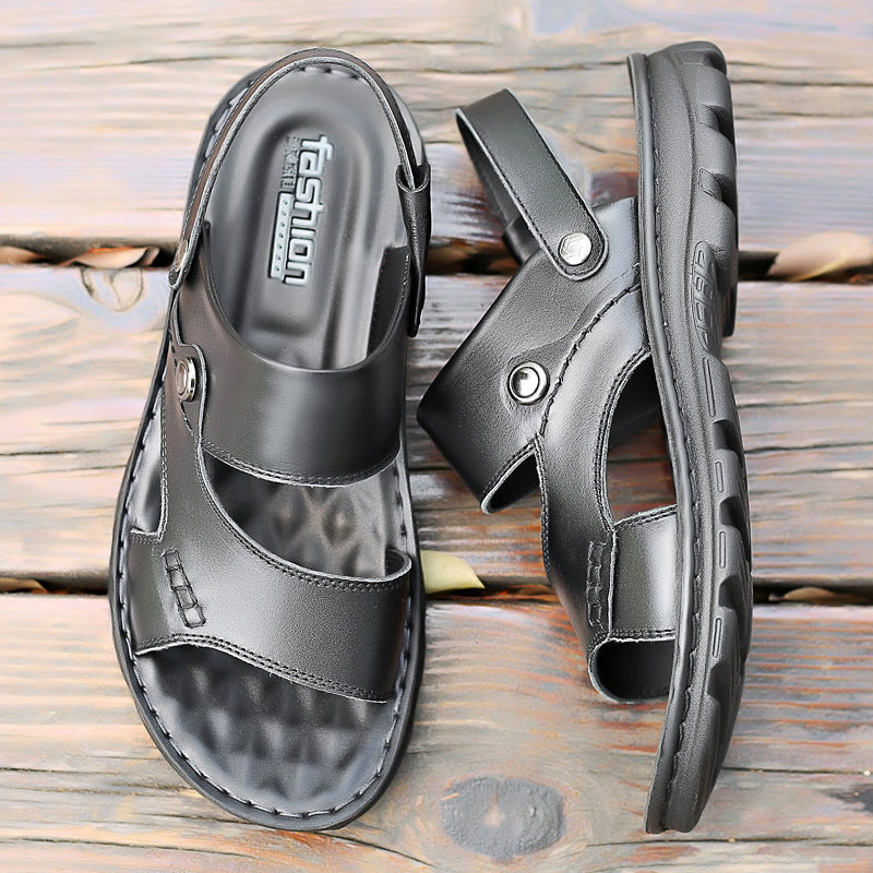 Breathable Top Layer Cowhide Beach Shoes With Soft Sole - Dazpy