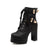 2018 New European And American Foreign Trade Belt Buckle, Front Ties, Back Zipper, Thick Heel Waterproof Platform Large Size Women'S Shoes