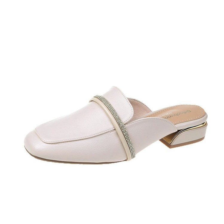 Baotou Sandals And Slippers, Mid-heeled, Semi-traveled, Summer New Casual, Semi-supported, Soft-soled Women's Shoes, Thick-heeled Shoes, Women - Dazpy