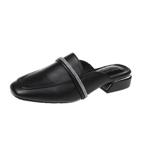 Baotou Sandals And Slippers, Mid-heeled, Semi-traveled, Summer New Casual, Semi-supported, Soft-soled Women's Shoes, Thick-heeled Shoes, Women