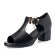 Mother Shoes Thick Heel Buckle Sandals Women - Dazpy