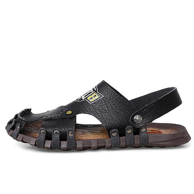 Baotou Sandals Men Casual Leather Sandals Men - Dazpy