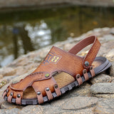 Baotou Sandals Men Casual Leather Sandals Men - Dazpy