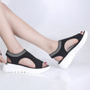 Sleeve Elastic Band Sports Side Air Sandals Women