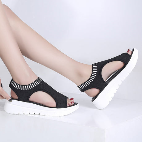 Sleeve Elastic Band Sports Side Air Sandals Women - Dazpy