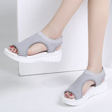 Sleeve Elastic Band Sports Side Air Sandals Women - Dazpy