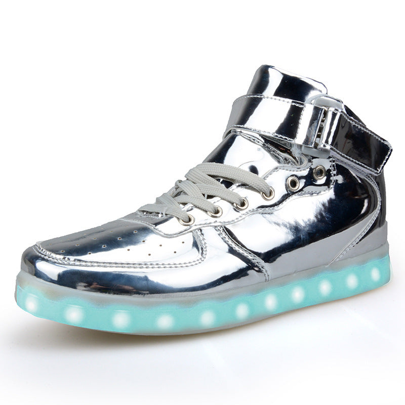 Usb Rechargeable Men's And Women's Light Shoes High Top Luminous Shoes - Dazpy