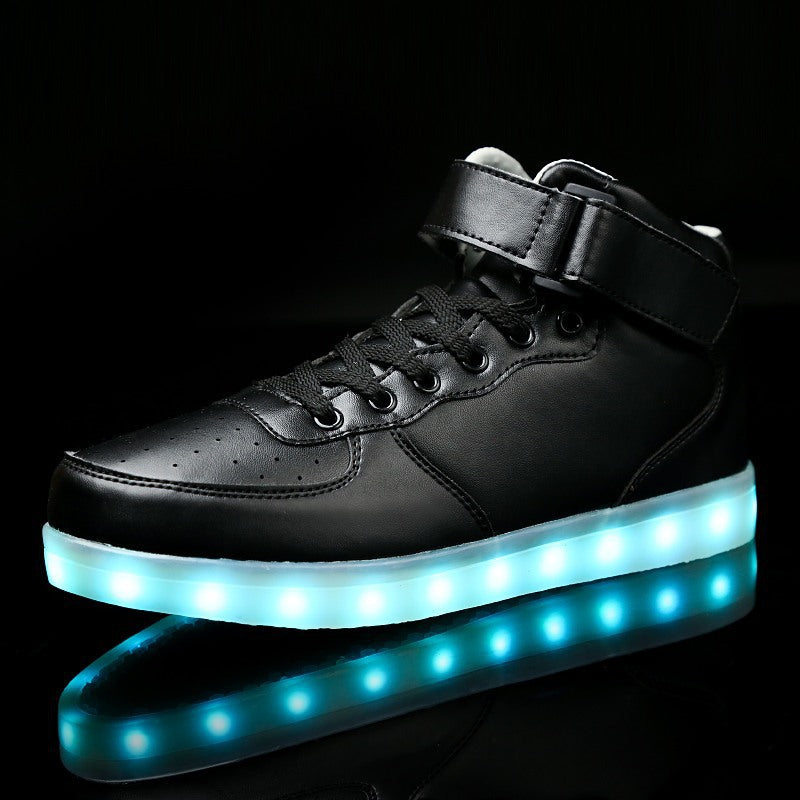 Usb Rechargeable Men's And Women's Light Shoes High Top Luminous Shoes - Dazpy