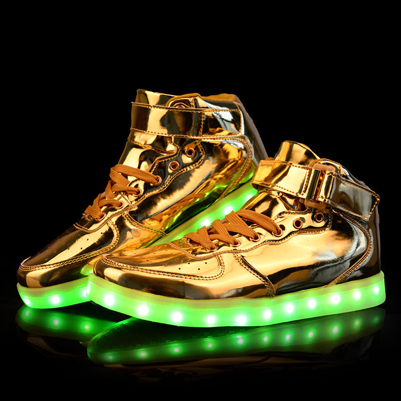 Usb Rechargeable Men's And Women's Light Shoes High Top Luminous Shoes - Dazpy