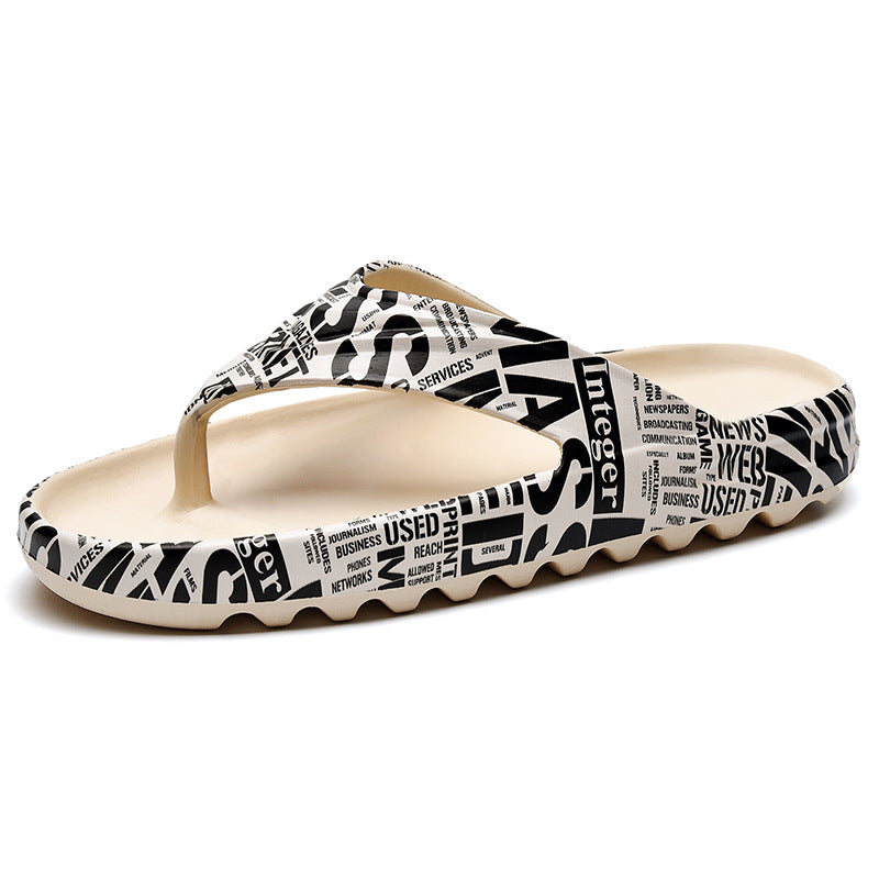 Cross-Border New Coconut Slippers Male Kanye Co-Branded Men'S Flip-Flops Outer Wear Home Casual Platform Beach Shoes - Dazpy