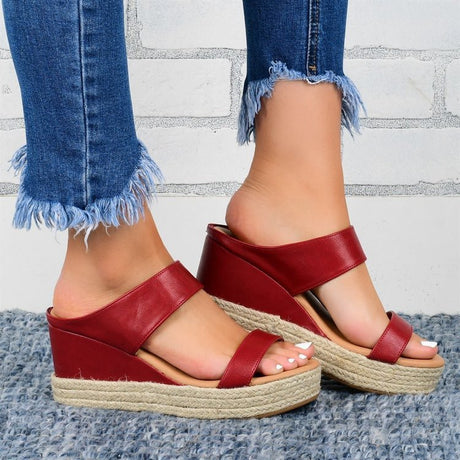 2021 Summer New European And American Foreign Trade Women'S Shoes Wedge  Toe Plus Size Cross-Border Amazon Women'S Sandals Manufacturer - Dazpy