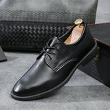 Men'S Casual Shoes Men'S Korean Black Youth Soft Soled British Business Dress Soft Soled Men'S Shoes Autumn Work Shoes - Dazpy