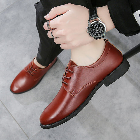 Men'S Casual Shoes Men'S Korean Black Youth Soft Soled British Business Dress Soft Soled Men'S Shoes Autumn Work Shoes - Dazpy