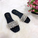 New Summer Flat Sandals Pearl Diamond Slippers For Lady - Dazpy