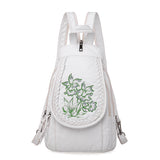 New Embroidery Orchid Women Backpack Casual - Dazpy