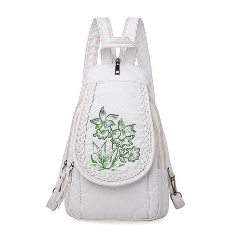 New Embroidery Orchid Women Backpack Casual - Dazpy