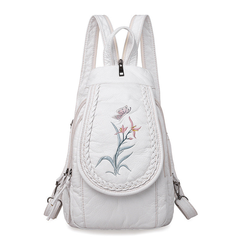 New Embroidery Orchid Women Backpack Casual - Dazpy