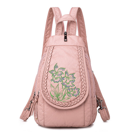 New Embroidery Orchid Women Backpack Casual - Dazpy