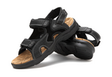 Men'S Sandals Leather Toe Platform Top Layer Cowhide Outdoor Casual Sandals - Dazpy