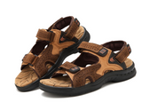 Men'S Sandals Leather Toe Platform Top Layer Cowhide Outdoor Casual Sandals - Dazpy