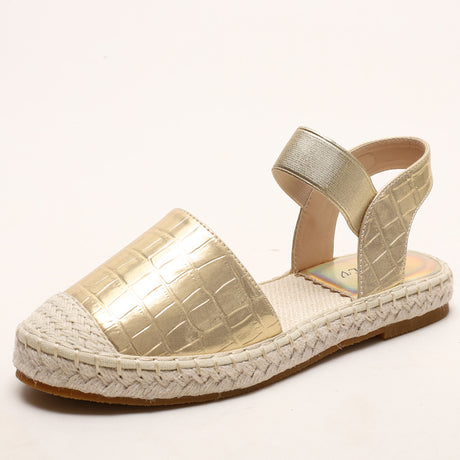 Soft soled Straw Woven Plus Size Shoes, One-legged Lazy Sandals - Dazpy