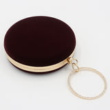 Velvet Oblate Round Banquet Bag - Dazpy