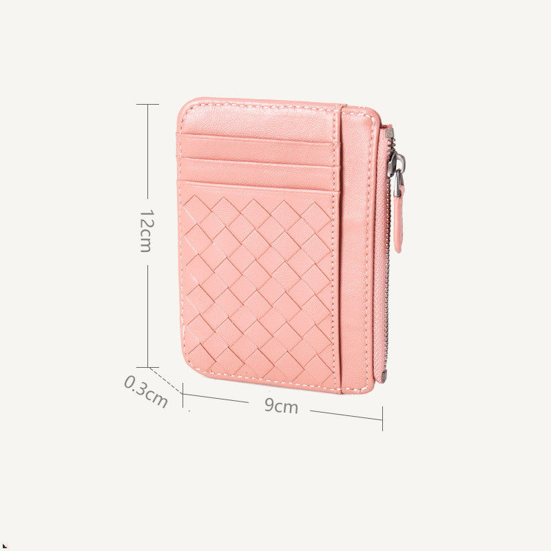 Ladies Card Holder Leather Ultra-Thin Woven Business Card Holder Card Holder - Dazpy