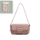 Polly Bag Female Solid Color Underarm Bag Retro Single Shoulder Baguette