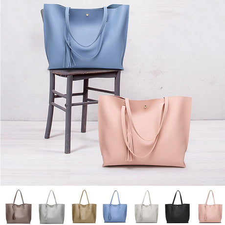 Handbag Soft Leather Bucket Bag Casual Shoulder Messenger Bag - Dazpy