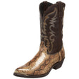 High-Heeled Iron Head Western Cowboy Boots Couples 38-48 Printed Snake Print - Dazpy