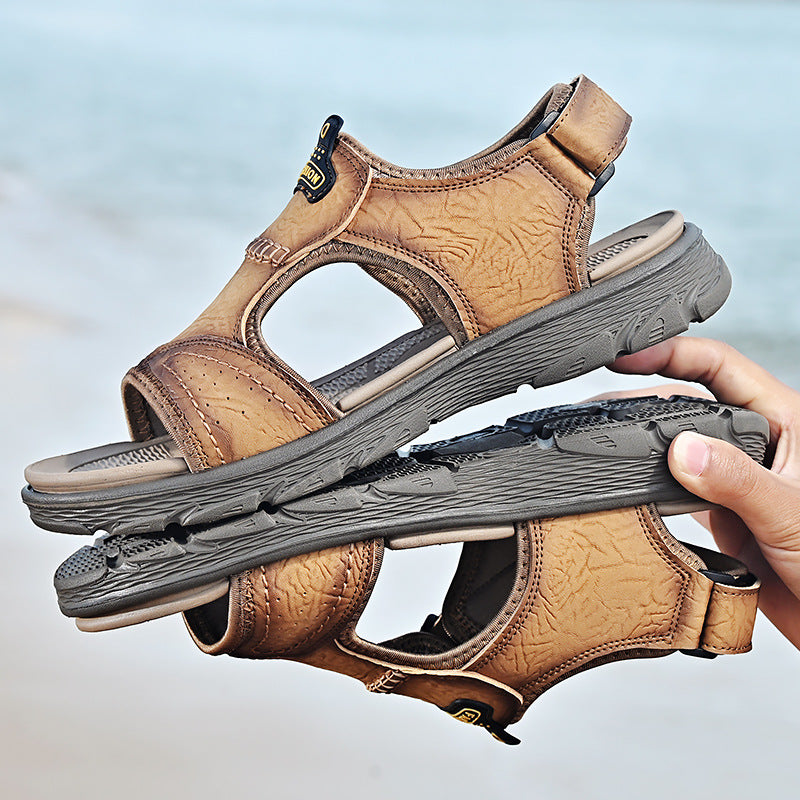 Cowhide Plus Size Outdoor Sports Men's Sandals - Dazpy