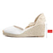 Women'S Soil Sandals New Lace-Up High-Heeled Straw Woven Wedge Sandals With Straps - Dazpy