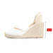 Women'S Soil Sandals New Lace-Up High-Heeled Straw Woven Wedge Sandals With Straps - Dazpy