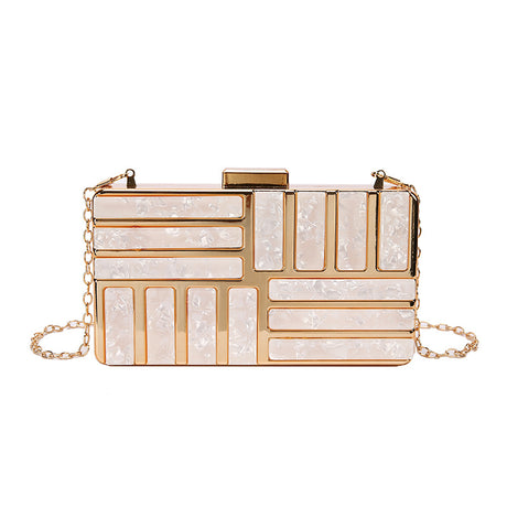 Ladies Square Bag Acrylic Clutch - Dazpy