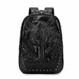 Wolf Head Punk Backpack 3D Embossed Shoulder Bag - Dazpy