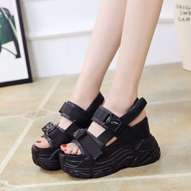 Super High Heel Wedge Platform Platform Sports Shoes - Dazpy