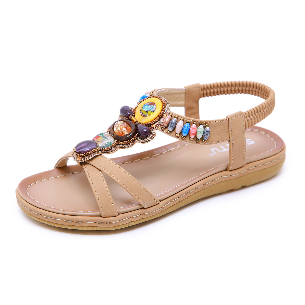 Retro Beaded Holiday Beach Flats - Dazpy