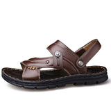 Fashion Beach Shoes Casual Leather Slippers - Dazpy