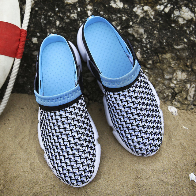 Men's Mesh Honeycomb Dense Mesh Outdoor Beach Half Slippers - Dazpy