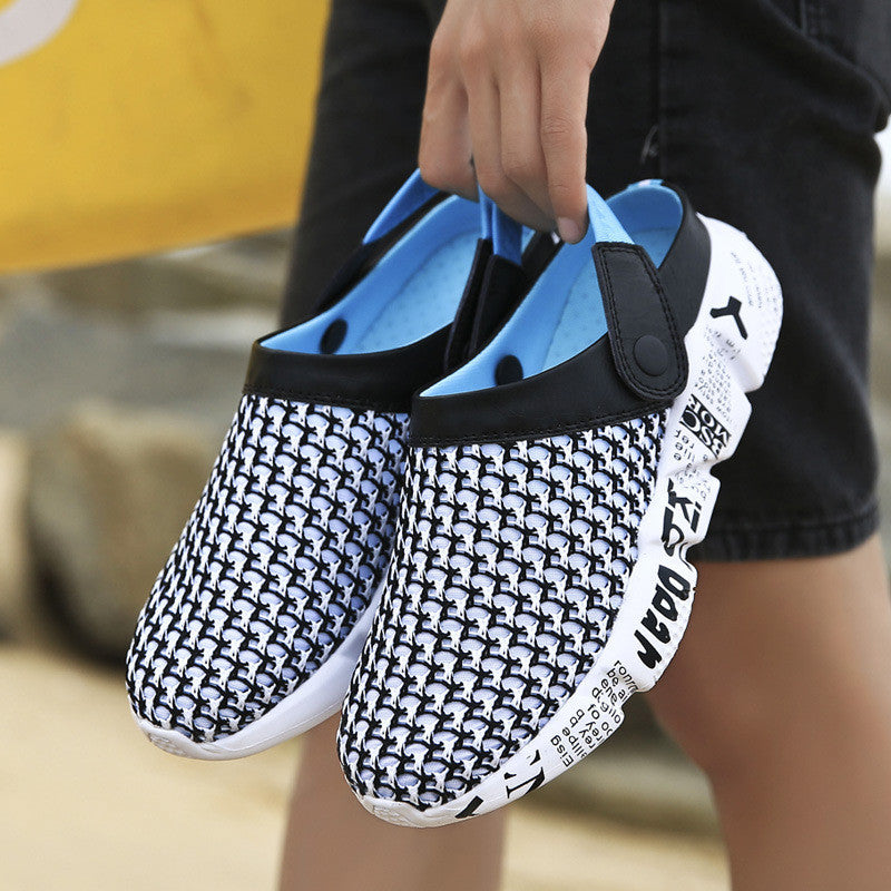 Men's Mesh Honeycomb Dense Mesh Outdoor Beach Half Slippers - Dazpy