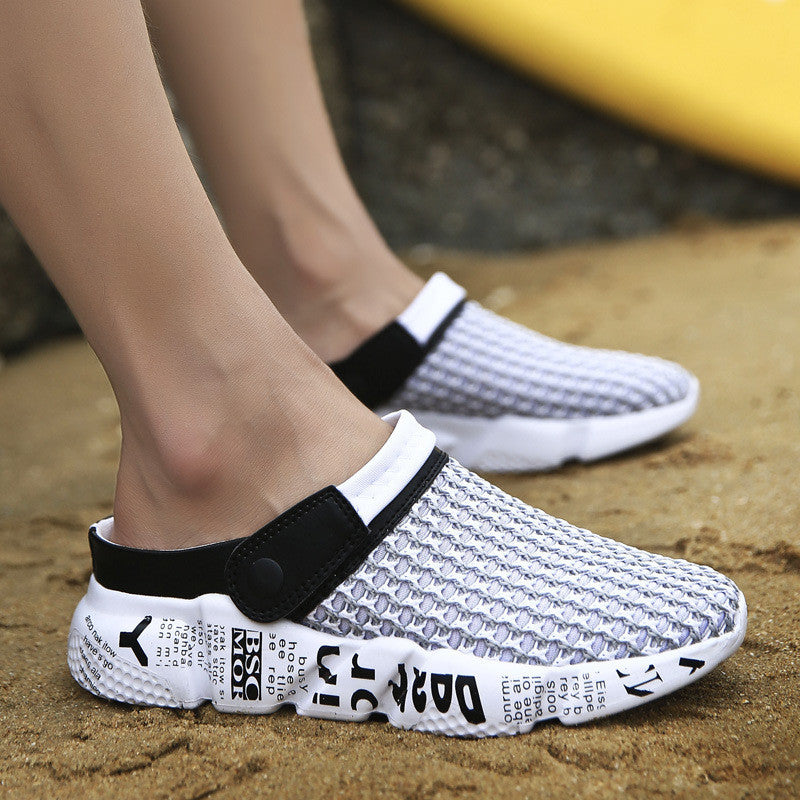 Men's Mesh Honeycomb Dense Mesh Outdoor Beach Half Slippers - Dazpy