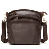 Top Layer Leather Crossbody One-shoulder Bucket Bag - Dazpy