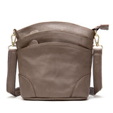 Top Layer Leather Crossbody One-shoulder Bucket Bag - Dazpy