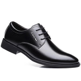 Men's Stylish Business Dress Shoes - British Styled Black Leather Shoes - Dazpy